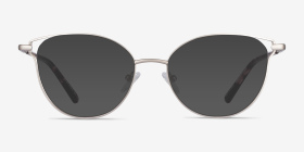 Trance Argenté Métal Montures de lunettes de vue d'EyeBuyDirect, with Tinted Lenses