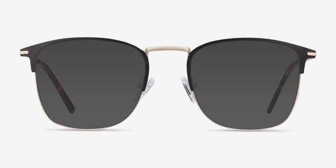 Poppy Black Gold MetalEyeglass Frames from EyeBuyDirect, with Tinted Lenses