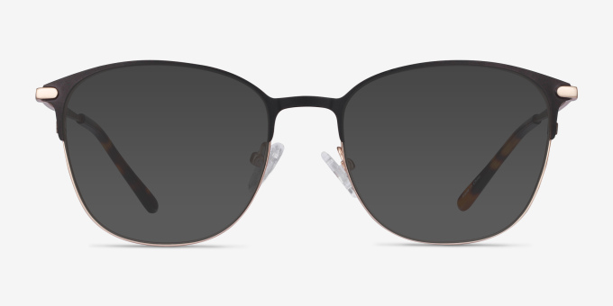 Disperse Black MetalEyeglass Frames from EyeBuyDirect, with Tinted Lenses