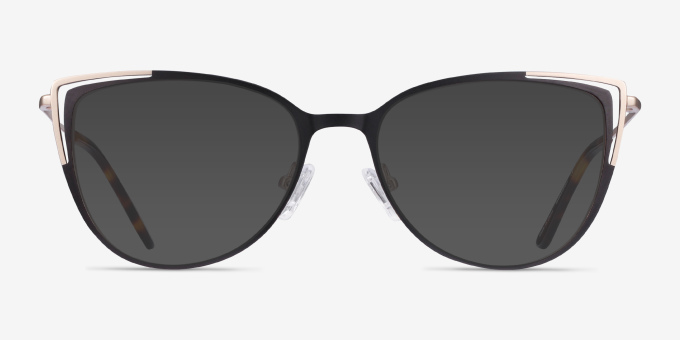 Garance Black Gold MetalEyeglass Frames from EyeBuyDirect, with Tinted Lenses