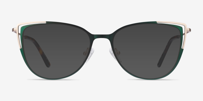 Garance Green & Gold MetalEyeglass Frames from EyeBuyDirect, with Tinted Lenses