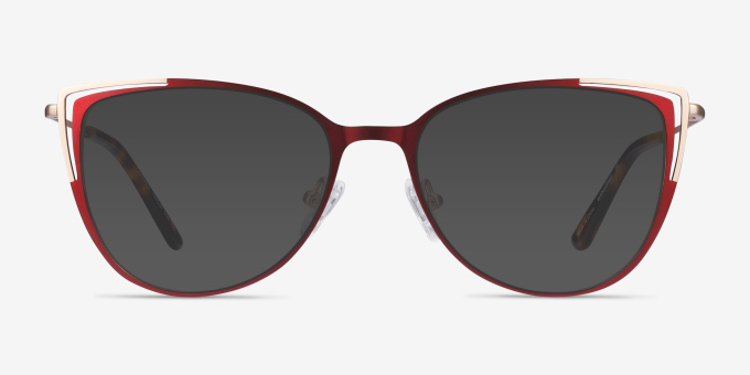 Garance Red & Gold MetalEyeglass Frames from EyeBuyDirect, with Tinted Lenses