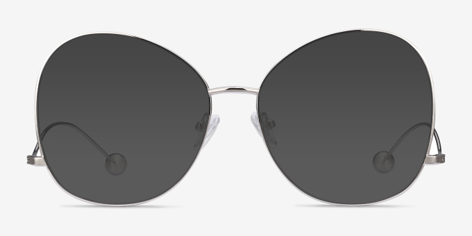 Renata Silver MetalEyeglass Frames from EyeBuyDirect, with Tinted Lenses