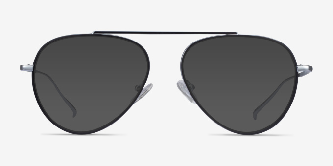 Cana Black Silver MetalEyeglass Frames from EyeBuyDirect, with Tinted Lenses
