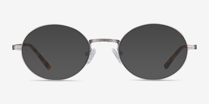 Equinox Gunmetal MetalEyeglass Frames from EyeBuyDirect, with Tinted Lenses