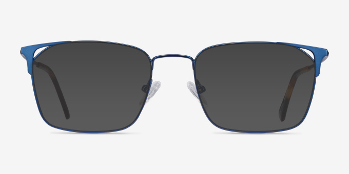 Emett Blue MetalEyeglass Frames from EyeBuyDirect, with Tinted Lenses