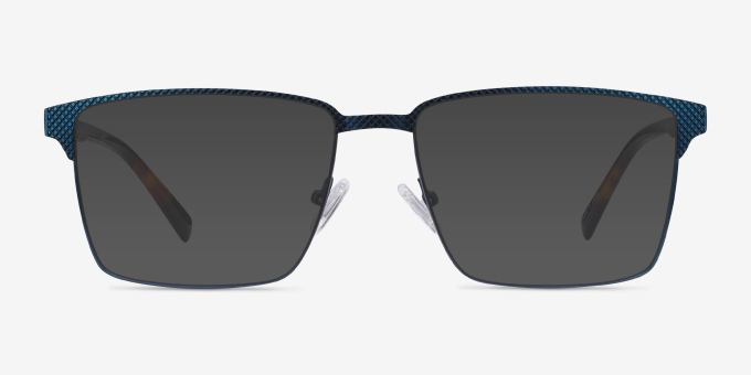 Douglas Blue MetalEyeglass Frames from EyeBuyDirect, with Tinted Lenses