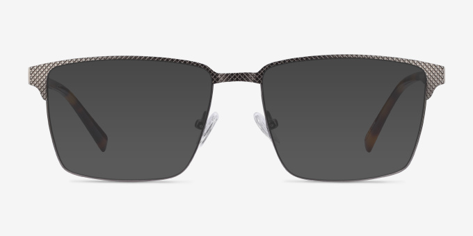 Douglas Gunmetal MetalEyeglass Frames from EyeBuyDirect, with Tinted Lenses
