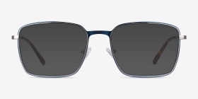 Align Blue & Silver Métal Montures de lunettes de vue d'EyeBuyDirect, with Tinted Lenses