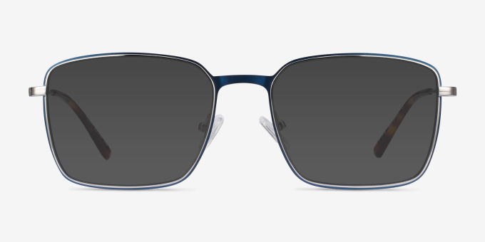 Align Blue & Silver MetalEyeglass Frames from EyeBuyDirect, with Tinted Lenses