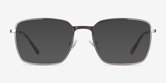Align Gunmetal & Silver MetalEyeglass Frames from EyeBuyDirect, with Tinted Lenses