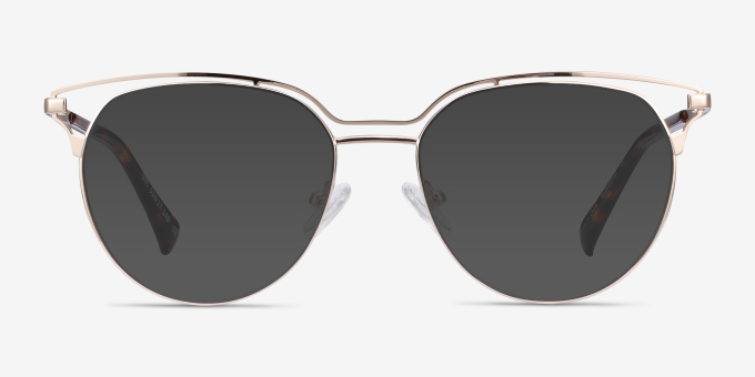 Gia Gold MetalEyeglass Frames from EyeBuyDirect, with Tinted Lenses