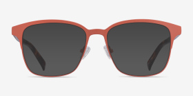 Intense Coral & Tortoise Acetate-metal Montures de lunettes de vue d'EyeBuyDirect, with Tinted Lenses