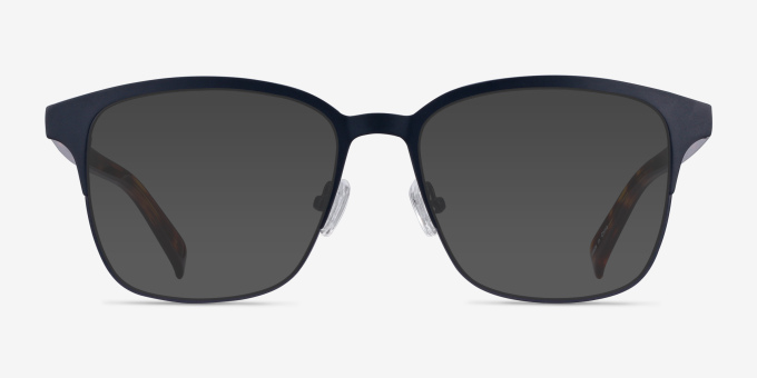 Intense Navy Blue & Tortoise Acetate, MetalEyeglass Frames from EyeBuyDirect, with Tinted Lenses