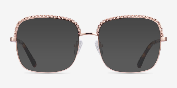 Astoria Rose Gold MetalEyeglass Frames from EyeBuyDirect, with Tinted Lenses