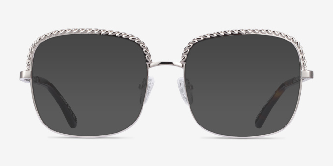 Astoria Silver MetalEyeglass Frames from EyeBuyDirect, with Tinted Lenses