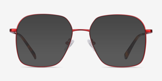 Roman Red MetalEyeglass Frames from EyeBuyDirect, with Tinted Lenses