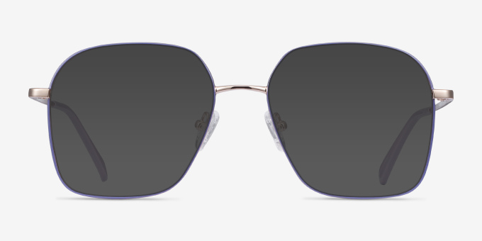 Arty Purple & Gold MetalEyeglass Frames from EyeBuyDirect, with Tinted Lenses