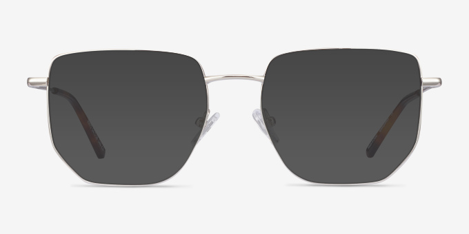 Rhys Silver MetalEyeglass Frames from EyeBuyDirect, with Tinted Lenses