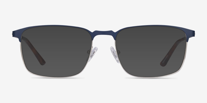 Oswald Navy MetalEyeglass Frames from EyeBuyDirect, with Tinted Lenses