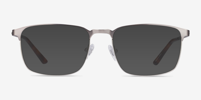 Oswald Gunmetal MetalEyeglass Frames from EyeBuyDirect, with Tinted Lenses