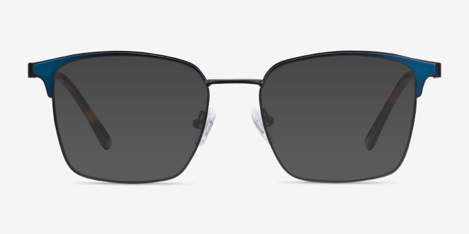 Demy Black & Navy MetalEyeglass Frames from EyeBuyDirect, with Tinted Lenses