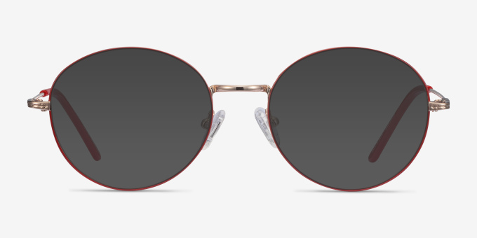 Arbus Red & Gold MetalEyeglass Frames from EyeBuyDirect, with Tinted Lenses