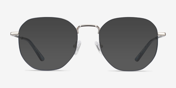 Ethan Navy & Silver MétalMontures de lunettes de vue d'EyeBuyDirect, Avec des Verres Teintés