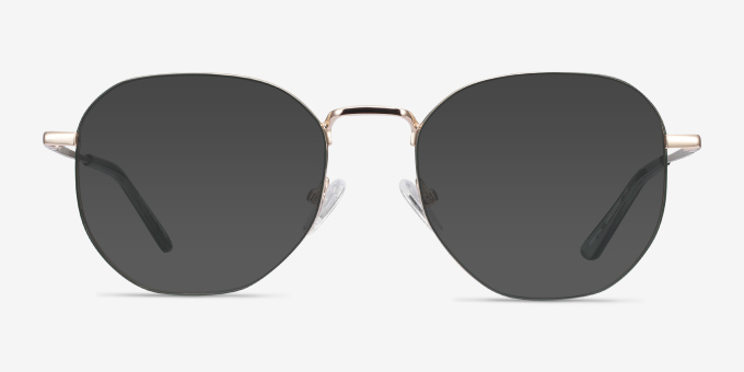 Ethan Avocado & Gold MetalEyeglass Frames from EyeBuyDirect, with Tinted Lenses