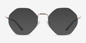 Altar Navy & Gold Métal Montures de lunettes de vue d'EyeBuyDirect, with Tinted Lenses