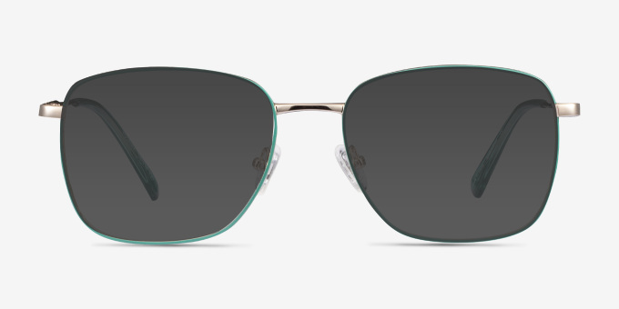 Kusama Green & Gold MetalEyeglass Frames from EyeBuyDirect, with Tinted Lenses