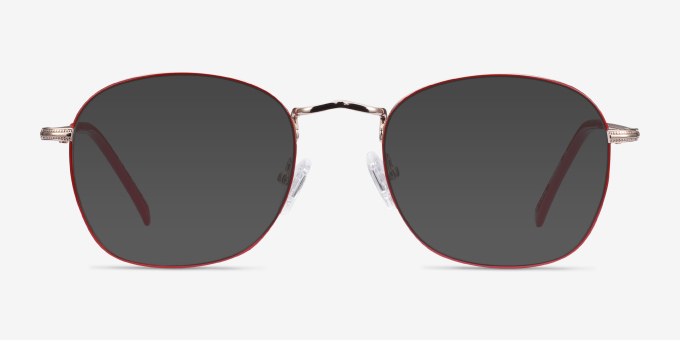 Keith Red & Gold MetalEyeglass Frames from EyeBuyDirect, with Tinted Lenses