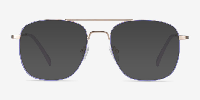 Perry Purple & Gold MetalEyeglass Frames from EyeBuyDirect, with Tinted Lenses