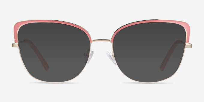 Marina Coral & Gold MetalEyeglass Frames from EyeBuyDirect, with Tinted Lenses