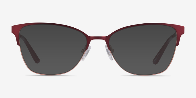 Marlena Burgundy Rose Gold MetalEyeglass Frames from EyeBuyDirect, with Tinted Lenses