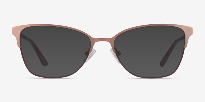 Marlena Rose Gold Burdungy MetalEyeglass Frames from EyeBuyDirect, with Tinted Lenses