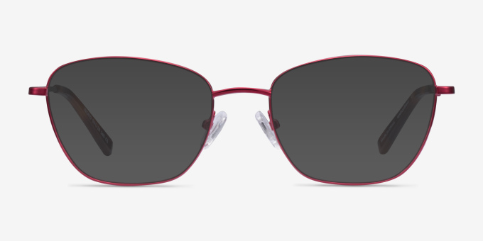Ingrid Raspberry MetalEyeglass Frames from EyeBuyDirect, with Tinted Lenses