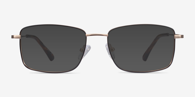 Marley Black Gold MetalEyeglass Frames from EyeBuyDirect, with Tinted Lenses