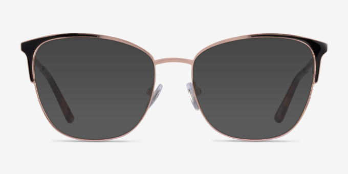 Kelsey Black Rose Gold MetalEyeglass Frames from EyeBuyDirect, with Tinted Lenses