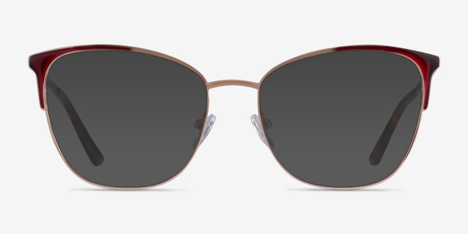 Kelsey Red Rose Gold MetalEyeglass Frames from EyeBuyDirect, with Tinted Lenses