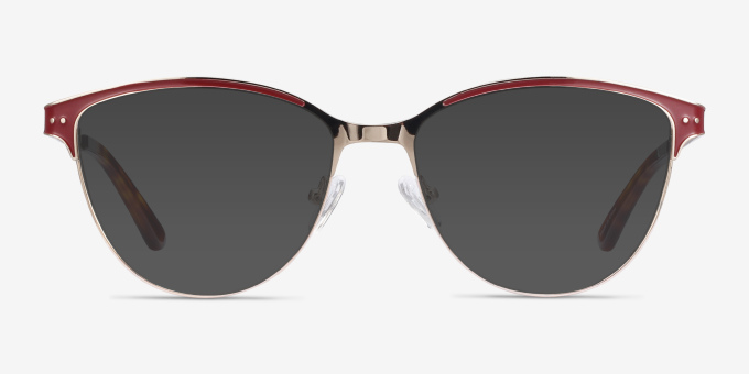 Rosa Red & Gold MétalMontures de lunettes de vue d'EyeBuyDirect, Avec des Verres Teintés