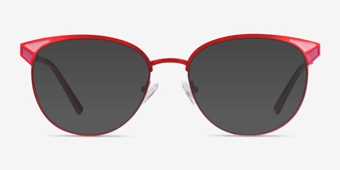 Niki Red MetalEyeglass Frames from EyeBuyDirect, with Tinted Lenses