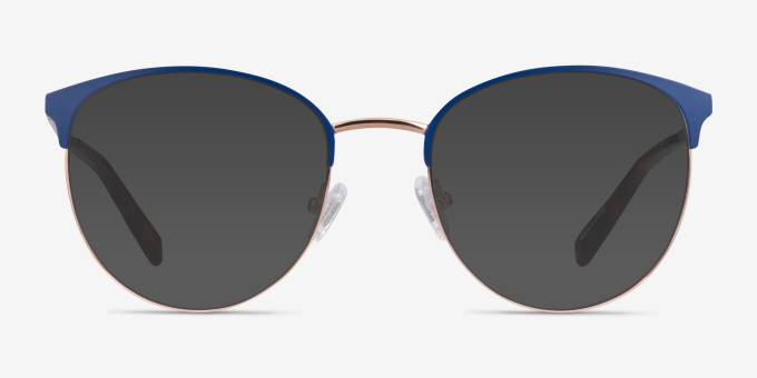 Tracie Blue Rose Gold MetalEyeglass Frames from EyeBuyDirect, with Tinted Lenses