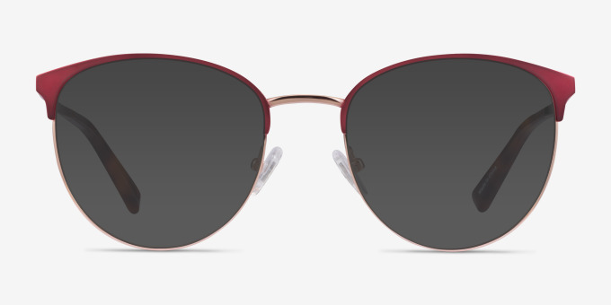 Tracie Burgundy Rose Gold MetalEyeglass Frames from EyeBuyDirect, with Tinted Lenses