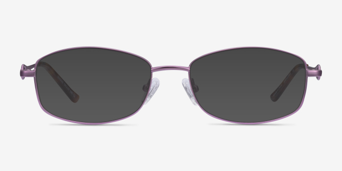 Maggie Purple MetalEyeglass Frames from EyeBuyDirect, with Tinted Lenses