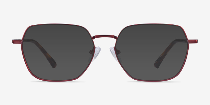 Marlow Red MetalEyeglass Frames from EyeBuyDirect, with Tinted Lenses