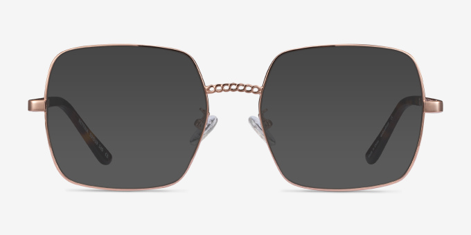 Bettina Rose Gold MetalEyeglass Frames from EyeBuyDirect, with Tinted Lenses