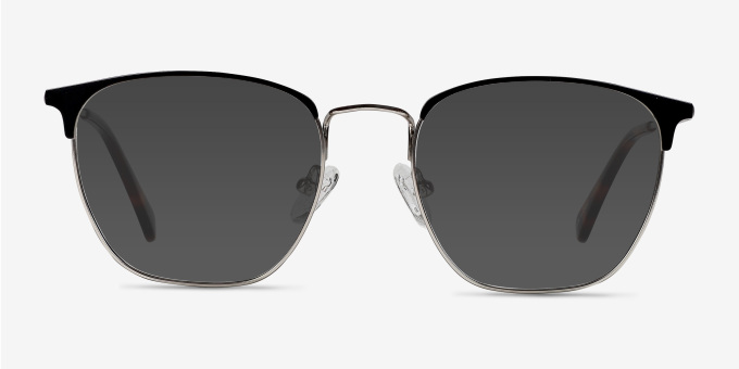 Codex Black Silver MetalEyeglass Frames from EyeBuyDirect, with Tinted Lenses