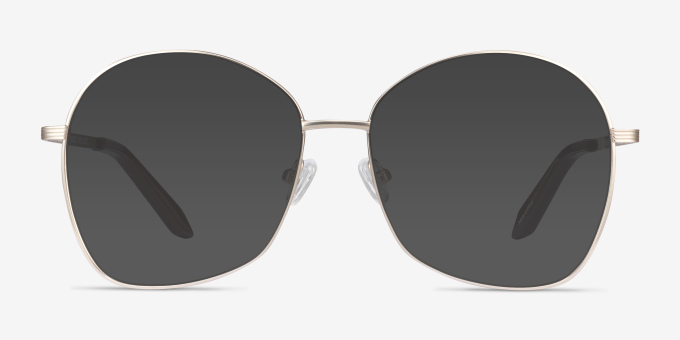 Bridget Gold MetalEyeglass Frames from EyeBuyDirect, with Tinted Lenses