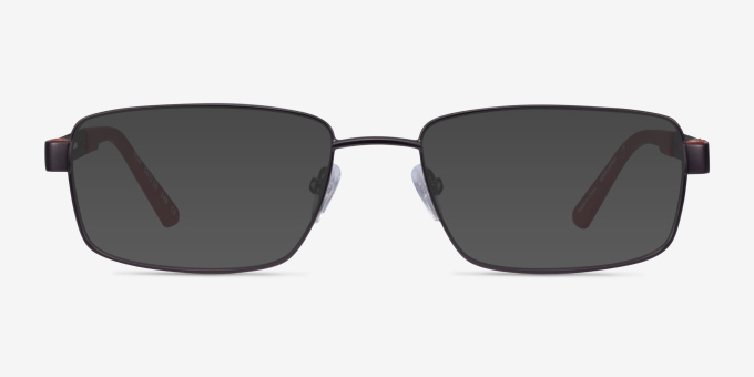 Bob Gunmetal Red MetalEyeglass Frames from EyeBuyDirect, with Tinted Lenses